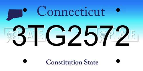 3TG2572 Connecticut License Plate