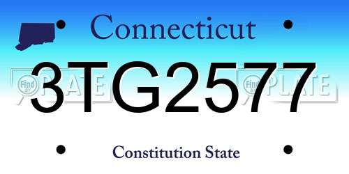 3TG2577 Connecticut License Plate