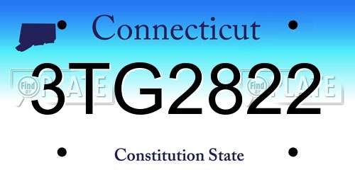 3TG2822 Connecticut License Plate