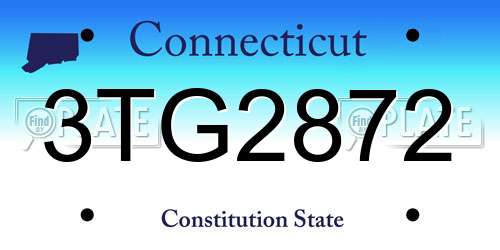 3TG2872 Connecticut License Plate