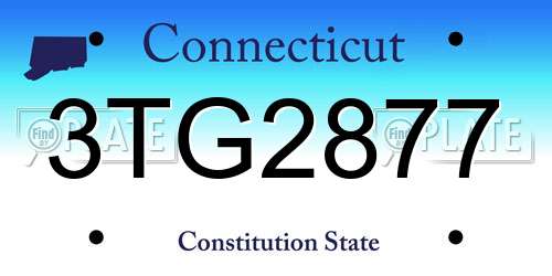 3TG2877 Connecticut License Plate