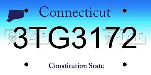 3TG3172 Connecticut License Plate