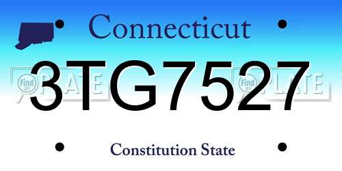 3TG7527 Connecticut License Plate