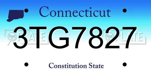 3TG7827 Connecticut License Plate