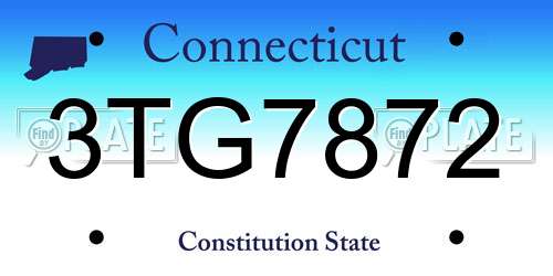 3TG7872 Connecticut License Plate