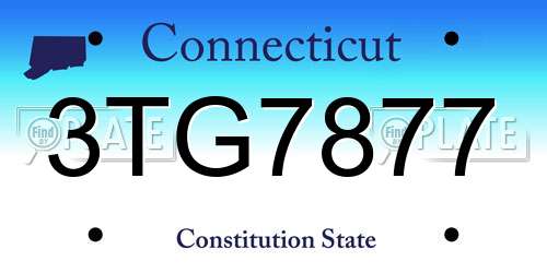 3TG7877 Connecticut License Plate