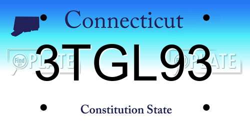 3TGL93 Connecticut License Plate