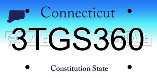 3TGS360 Connecticut License Plate