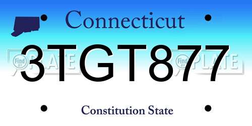 3TGT877 Connecticut License Plate