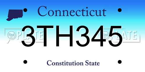 3TH345 Connecticut License Plate