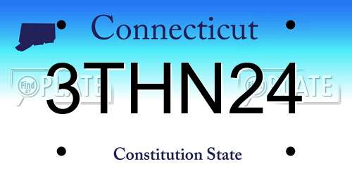 3THN24 Connecticut License Plate