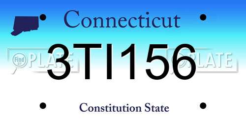 3TI156 Connecticut License Plate