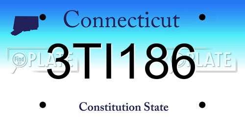 3TI186 Connecticut License Plate