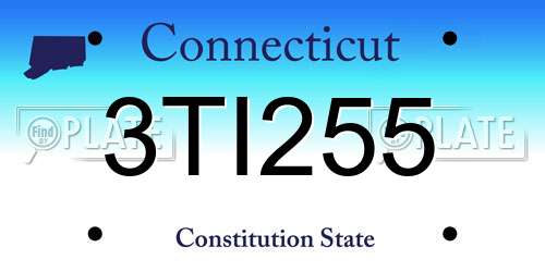 3TI255 Connecticut License Plate