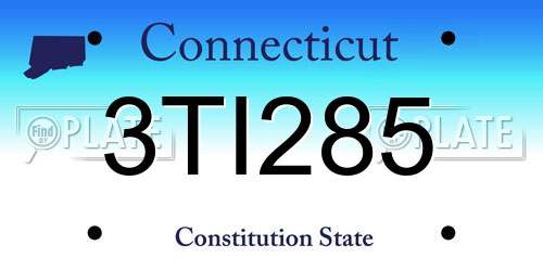 3TI285 Connecticut License Plate