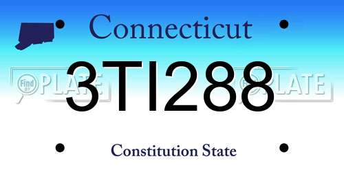 3TI288 Connecticut License Plate