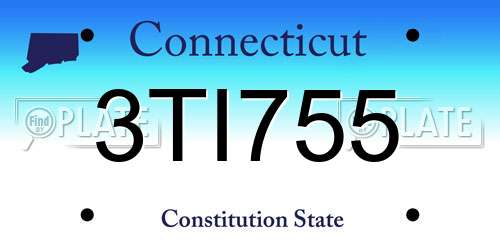 3TI755 Connecticut License Plate
