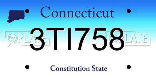 3TI758 Connecticut License Plate