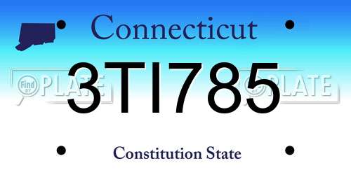 3TI785 Connecticut License Plate