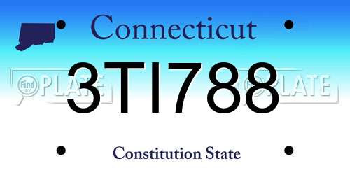 3TI788 Connecticut License Plate
