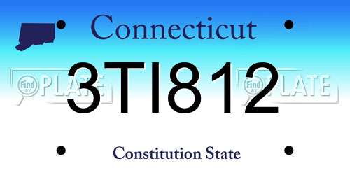 3TI812 Connecticut License Plate