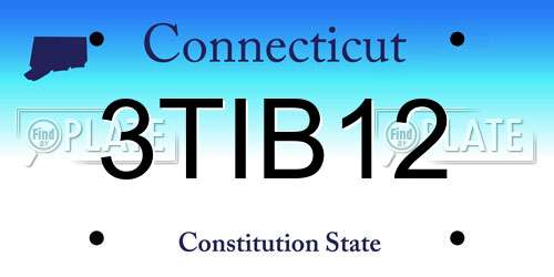 3TIB12 Connecticut License Plate