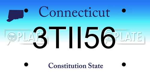 3TII56 Connecticut License Plate
