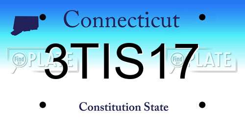 3TIS17 Connecticut License Plate