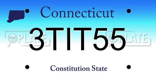 3TIT55 Connecticut License Plate