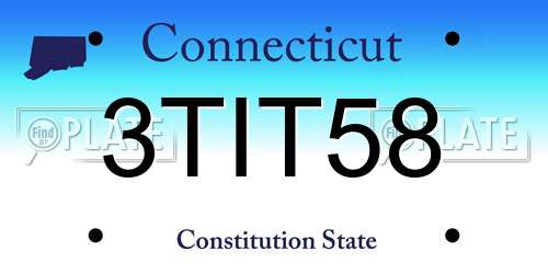 3TIT58 Connecticut License Plate