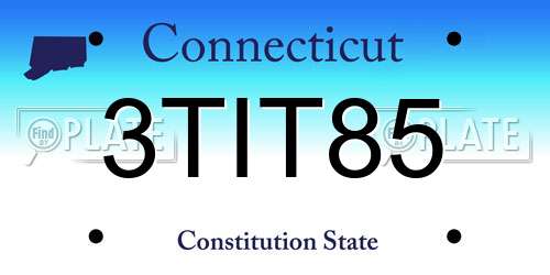 3TIT85 Connecticut License Plate