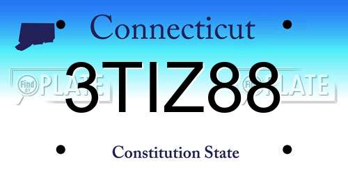 3TIZ88 Connecticut License Plate