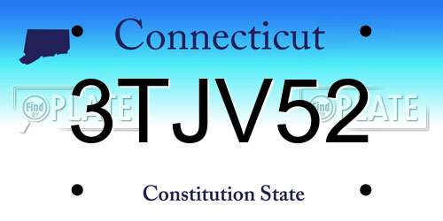 3TJV52 Connecticut License Plate