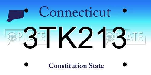 3TK213 Connecticut License Plate