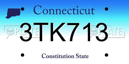 3TK713 Connecticut License Plate