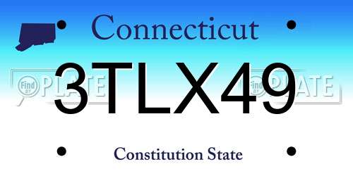 3TLX49 Connecticut License Plate
