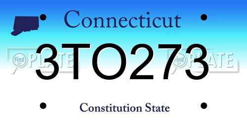 3TO273 Connecticut License Plate