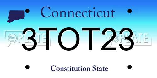 3TOT23 Connecticut License Plate