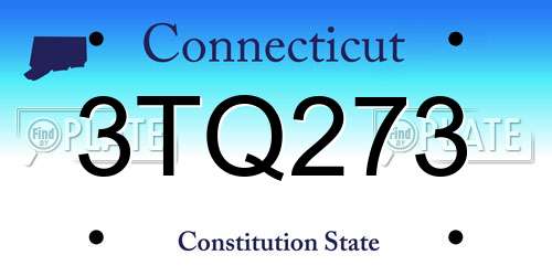 3TQ273 Connecticut License Plate