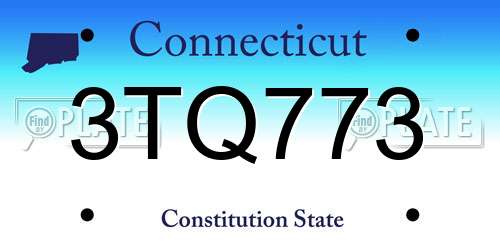 3TQ773 Connecticut License Plate