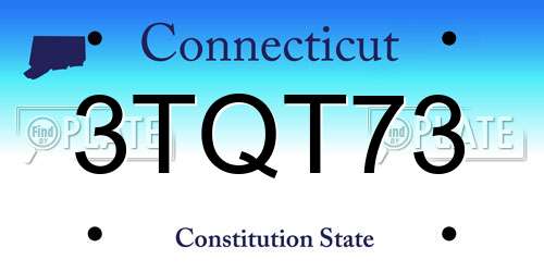 3TQT73 Connecticut License Plate