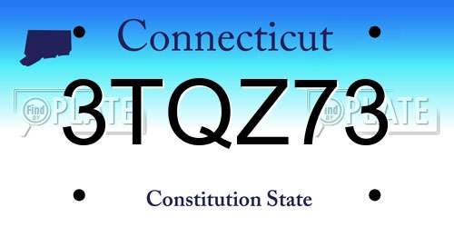 3TQZ73 Connecticut License Plate