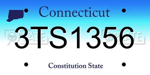 3TS1356 Connecticut License Plate