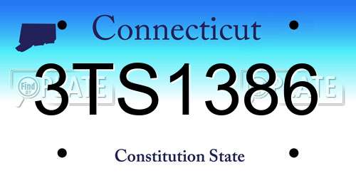 3TS1386 Connecticut License Plate
