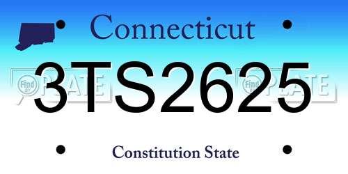 3TS2625 Connecticut License Plate