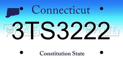 3TS3222 Connecticut License Plate