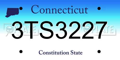 3TS3227 Connecticut License Plate
