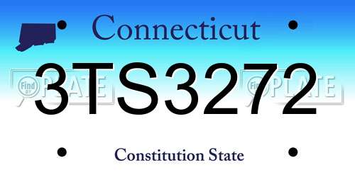 3TS3272 Connecticut License Plate