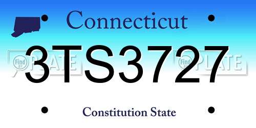 3TS3727 Connecticut License Plate