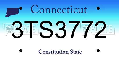 3TS3772 Connecticut License Plate